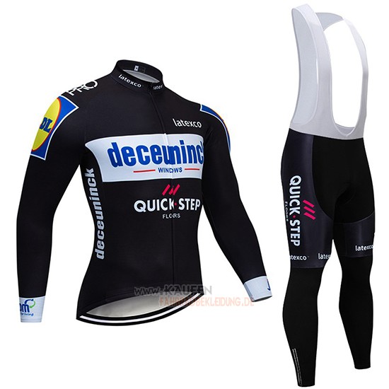 Deceuninck Quick Step Langarmtrikot 2019 und Lange Tragerhose Shwarz Wei